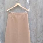 1960s Skirt Tan Wool A line..