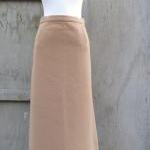 1960s Skirt Tan Wool A line..