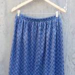1970s Printed Skirt Blue an..