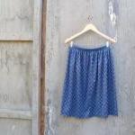 1970s Printed Skirt Blue an..