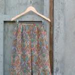 1970s Silk Skirt Paisley Pr..
