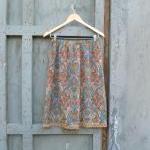 1970s Silk Skirt Paisley Pr..