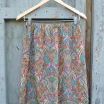 1970s Silk Skirt Paisley Pr..