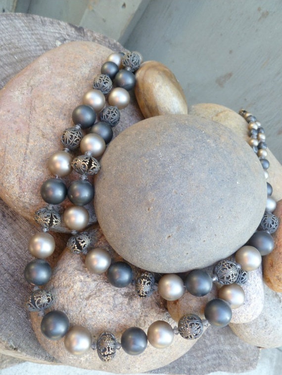 Necklace- Double Strand Resin Bead