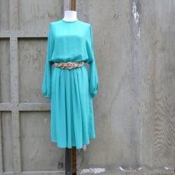 1970s Sheer Dress in Turquoise