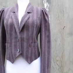 1980s Jacket Striped Cropped