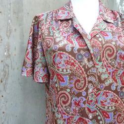1970s Boho Print Blouse
