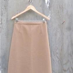 1960s Skirt Tan Wool A line Midi