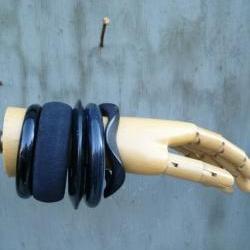 Vintage Bracelet Lot- Black Bangles